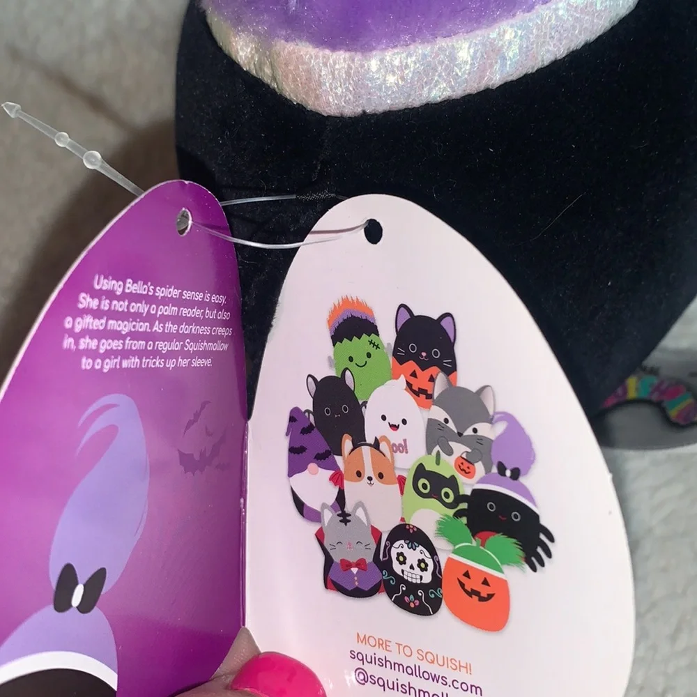 NWT Squishmallows Bella Squishmallows Spider Black Red Purple